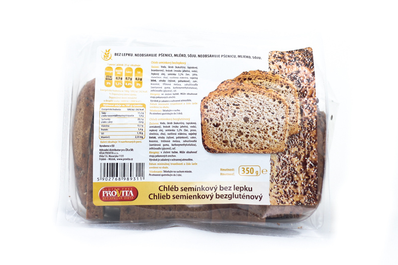 Chléb bez lepku semínkový 350g- Provita